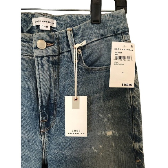 GOOD AMERICAN Good Classic Boot Jeans Size 0/25 Indigo046 gc062t $169 NEW - Picture 2 of 9